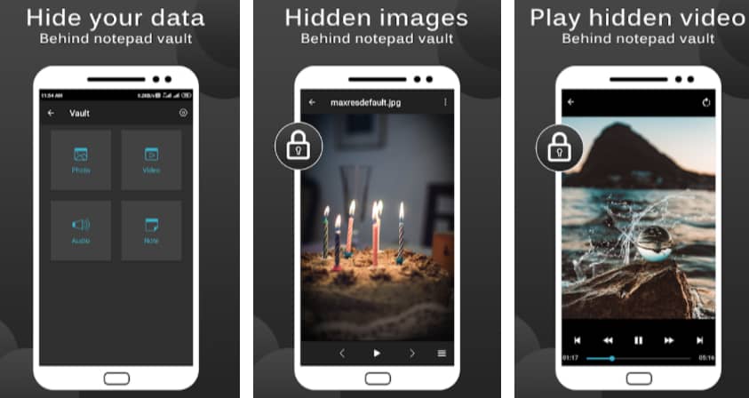 Notepad Secret Vault Gallery Hider app