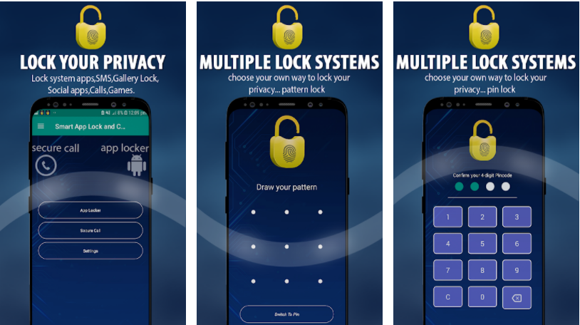 Play Store Details Of Fingerprint, Pattern, App, Call Lock