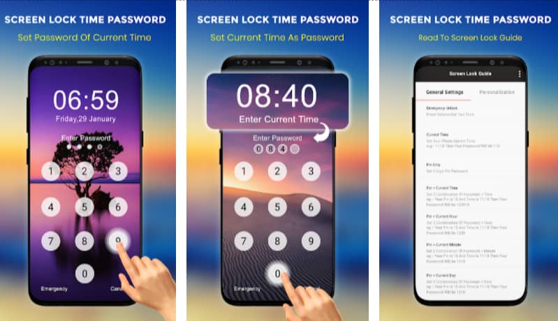 Live Time Password Lock Screen TN Shorts