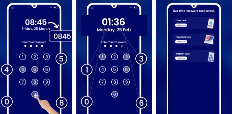 Screen Clock Live Time Password Lock Screen