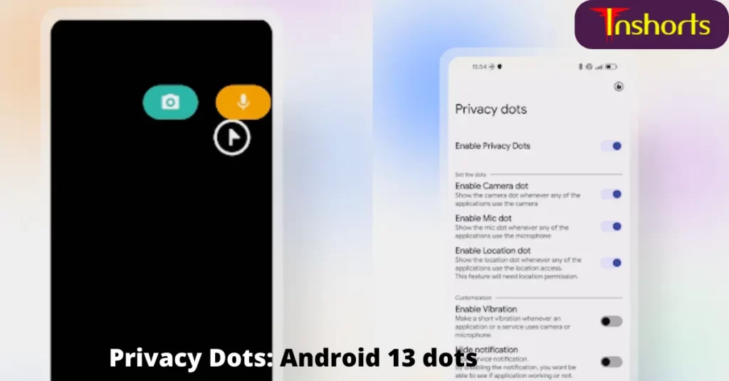 Android Privacy Dots: Android 13 dots