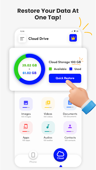 TnShorts 100 GB Cloud Storage Easy Backup TN Shorts