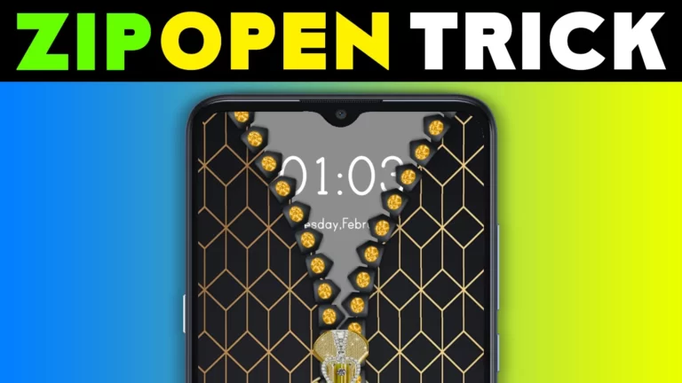 Android Gold lock screen Zip Open App