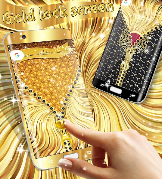 TnShorts Android Gold lock screen Zip Open App TN Shorts