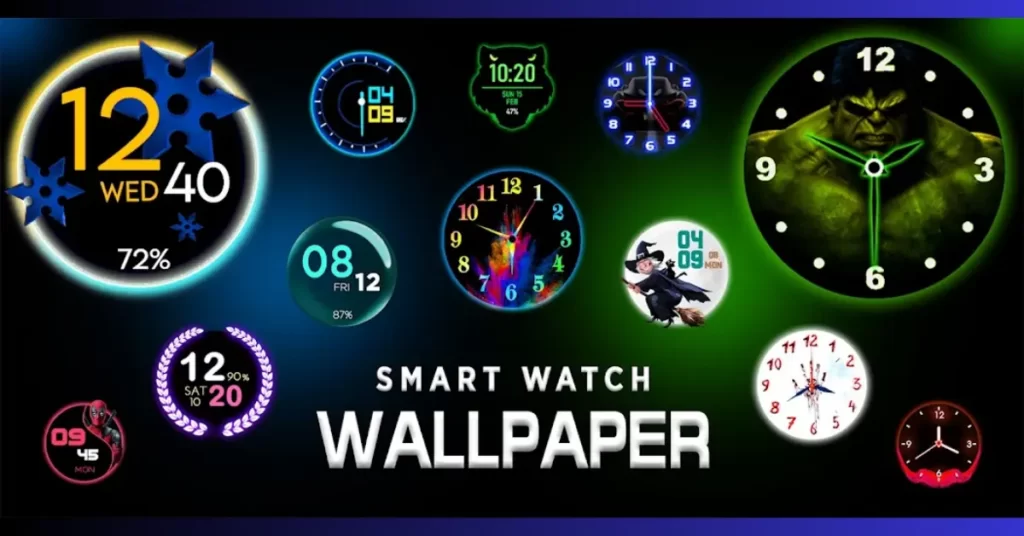 Smart Watch Style Clock Wallpaper
