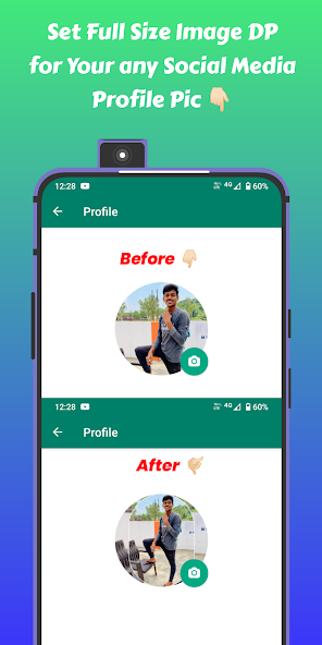 Create perfect profile pictures with Full Image DP. Set full-size, high-quality DP for WhatsApp, Instagram, and more without any cropping or loss of details. Effortlessly edit and enhance your profile photos. Say goodbye to cropped profile pics and embrace the full image!