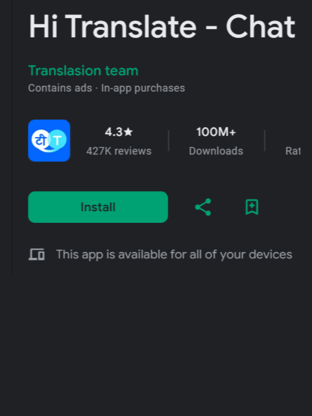 Translate On Screen App 100M+ Installs