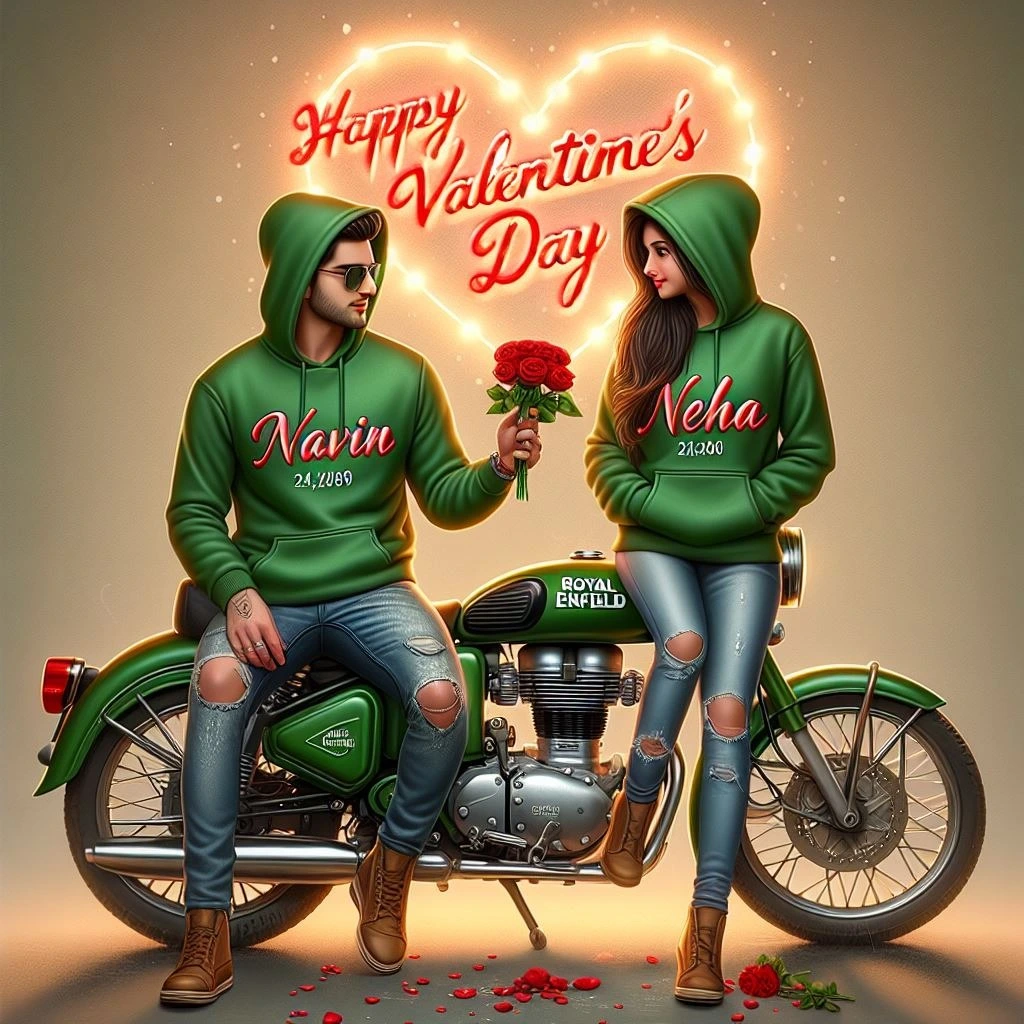 AI Crafts 3D Valentine's Day Couples on Bullet Bikes - Free Prompt Included!