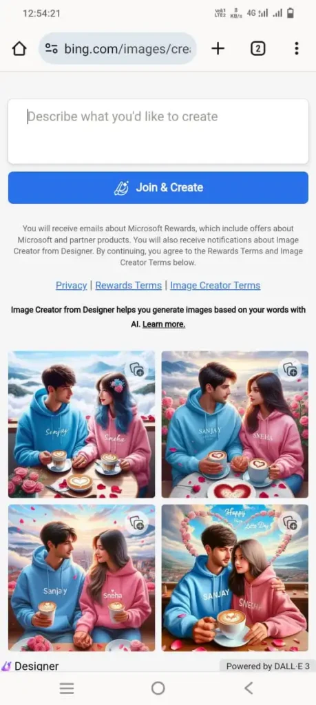 2024 Latte Day AI Couple Name Images Editing Prompt for free