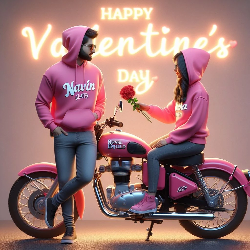 AI Crafts 3D Valentine's Couples on Bullet Bikes - Free Prompt!
