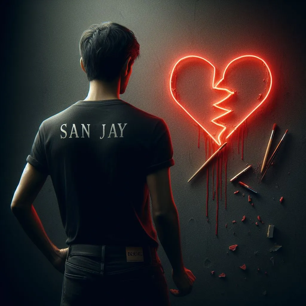 Ai 3d Boy Sad Broken Feel Love Heart Image