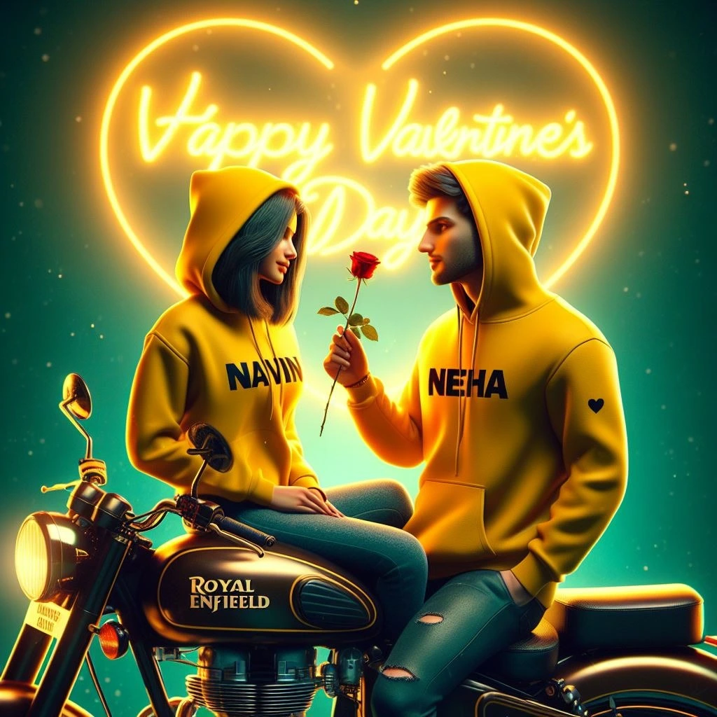 AI Crafts 3D Valentine's Couples on Bullet Bikes! Free Prompt Included.