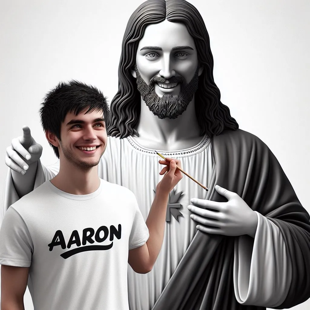 AI Jesus with Boy Name Image
