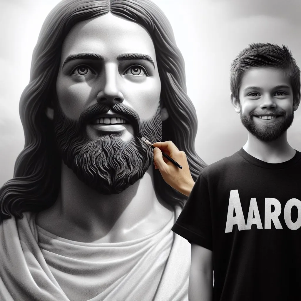AI Jesus with Boy Name Image