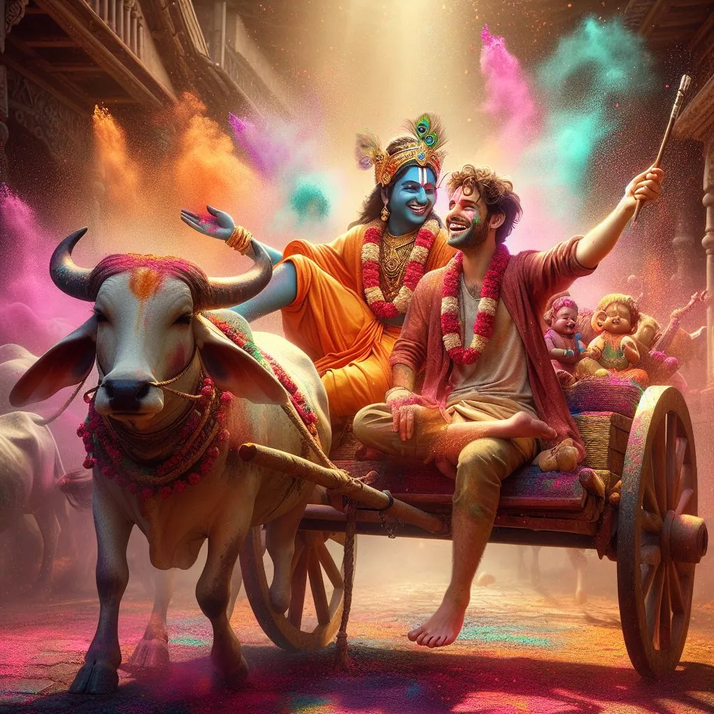 Celebrating with Krishna on a Bullock Cart
