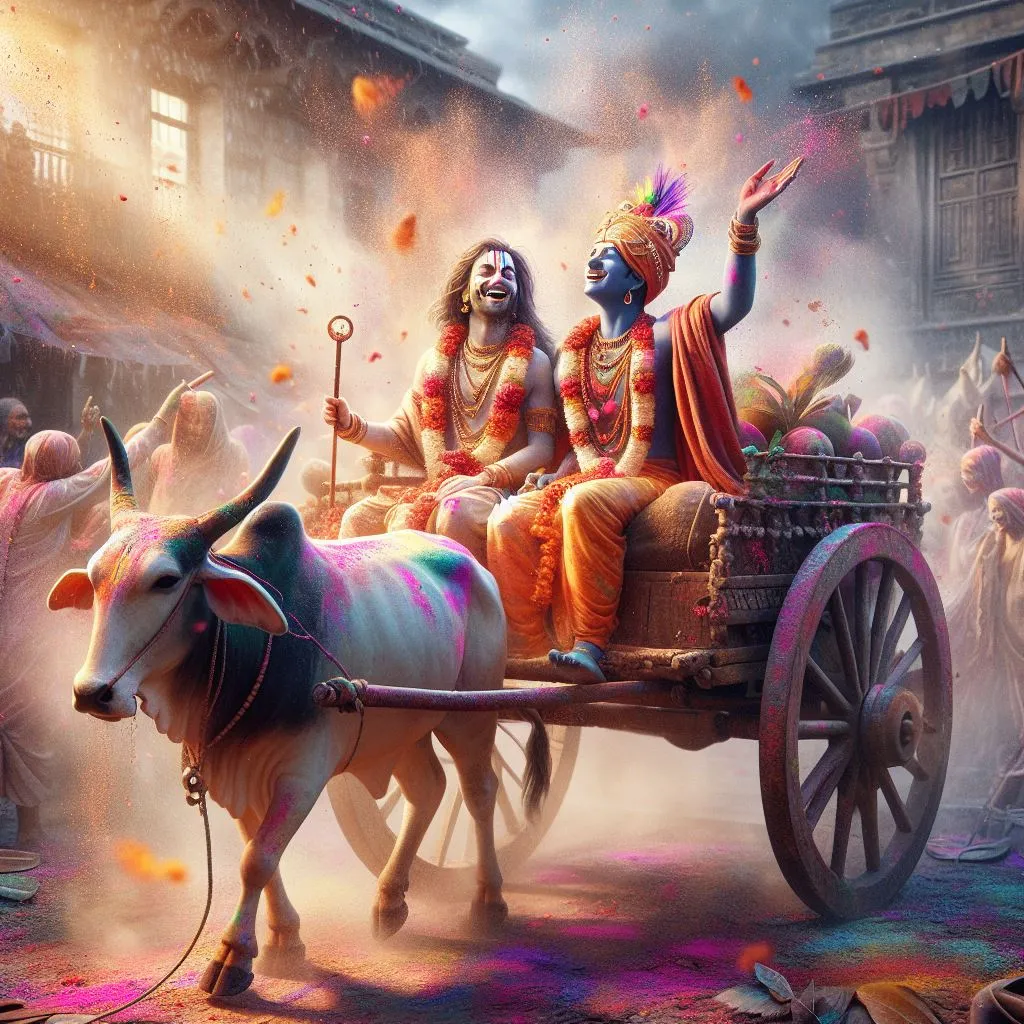 Celebrating with Krishna on a Bullock Cart