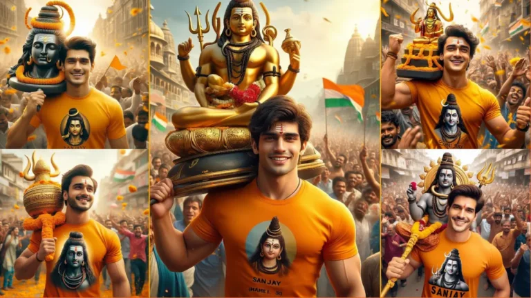Trending Maha Shivratri Photo 2024 with Making Ideas! Boy Holding Shoulder Shiva Lingaa!