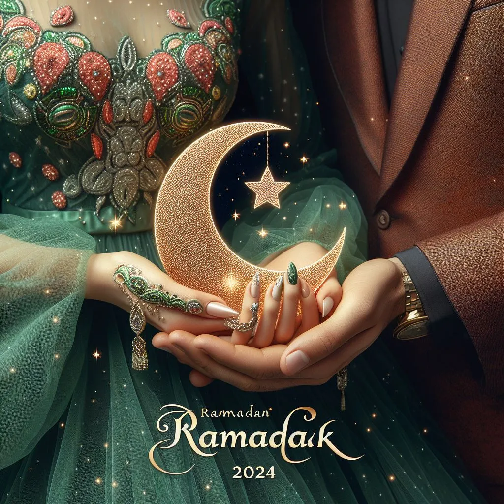 beautiful woman's and man's hands ramadan wishes image 2024