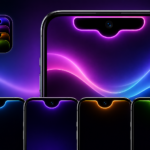 Futuristic smartphone showcase with neon glow TN Shorts