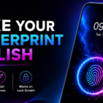 Neon fingerprint style app promo TN Shorts